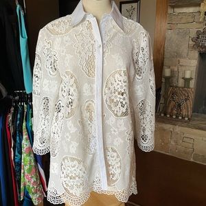 Vipavadee Crochet Button Down